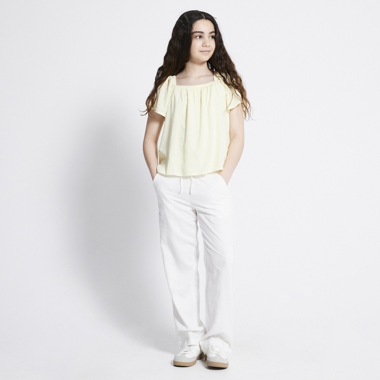 Square Neck Top "Hillevi" Light Yellow